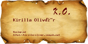 Kirilla Olivér névjegykártya